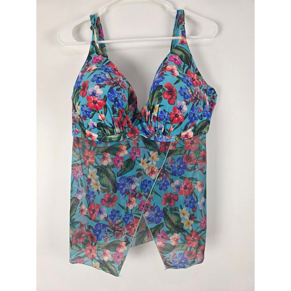 Sun & Sea Swim Top 20 Womens Plus Size Sheer Sexy Underwired Padded Beach